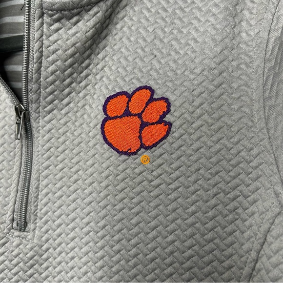 Women's Clemson Gray Quarter-Zip Sweatshirt size M - Picture 3 of 5